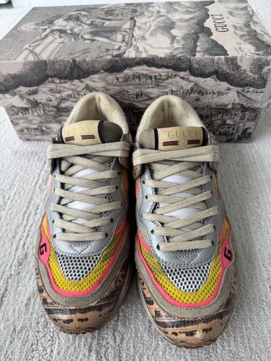 Gucci Suede Pattern Sneakers Women's Size 7-7.5 - Picture 5 of 8